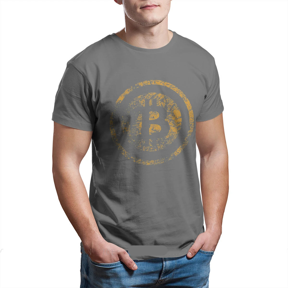 Manga Gothic Clothing Vintage Goth Vintage Bitcoin Logo Grunge T-Shirt Essential Tshirt Men Oversized T Shirt Casual Tee