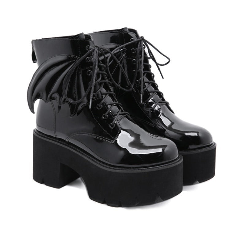 High Heels Patent Leather Goth Ankle Boots