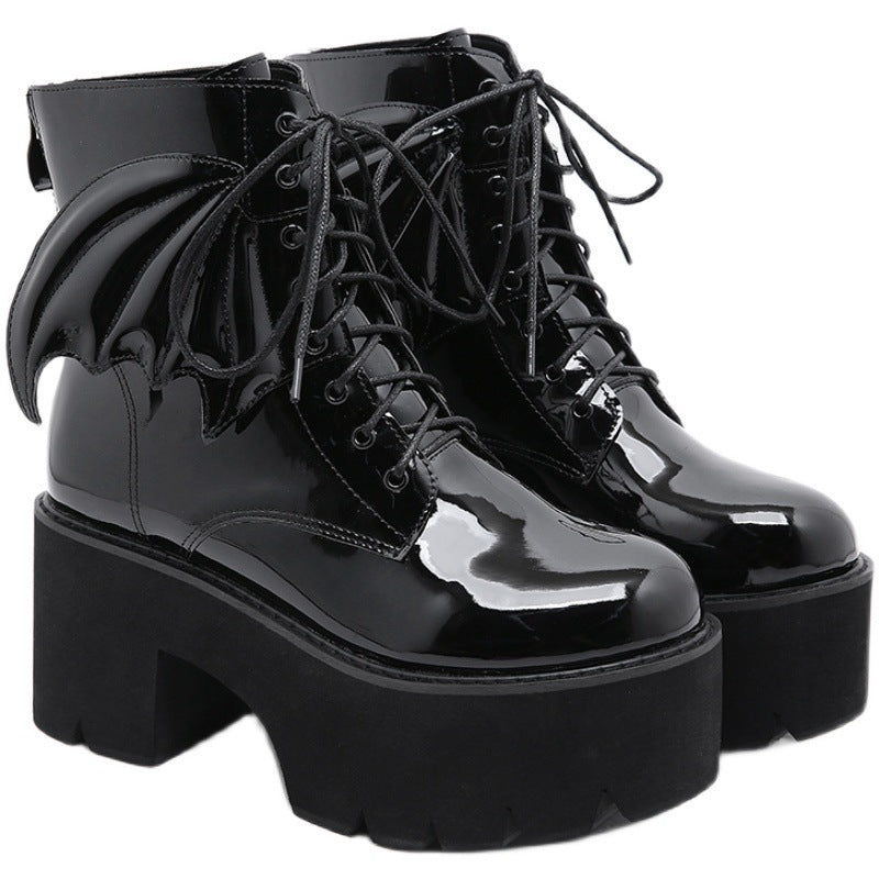 High Heels Patent Leather Goth Ankle Boots