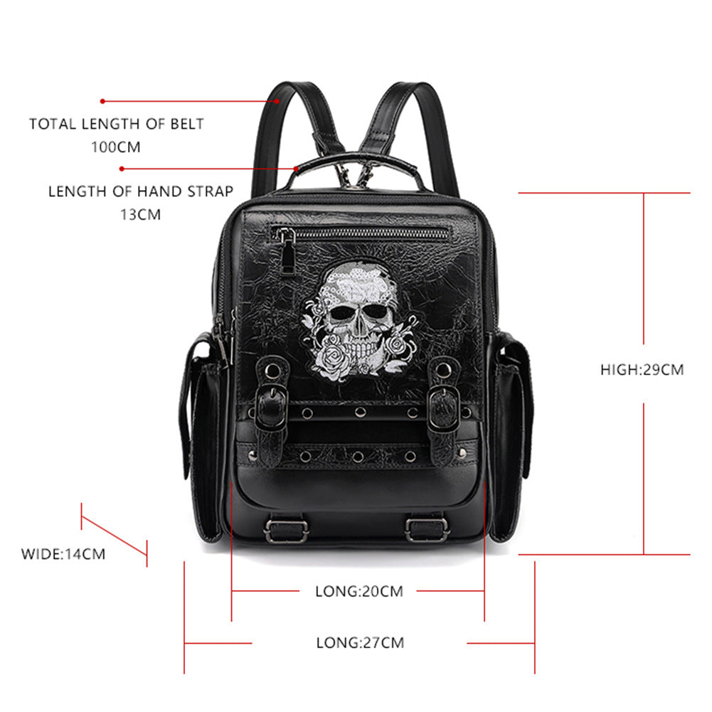 Women's Gothic Skull Head Shoulder Bag