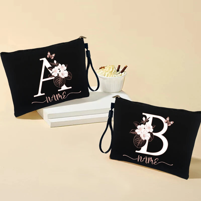 Letter Personalized Name Gifts Custom Logo Text Makeup Bag Party Lipstick Cosmetic Bags Women'S Outdoor Travel Toiletry Pouchs