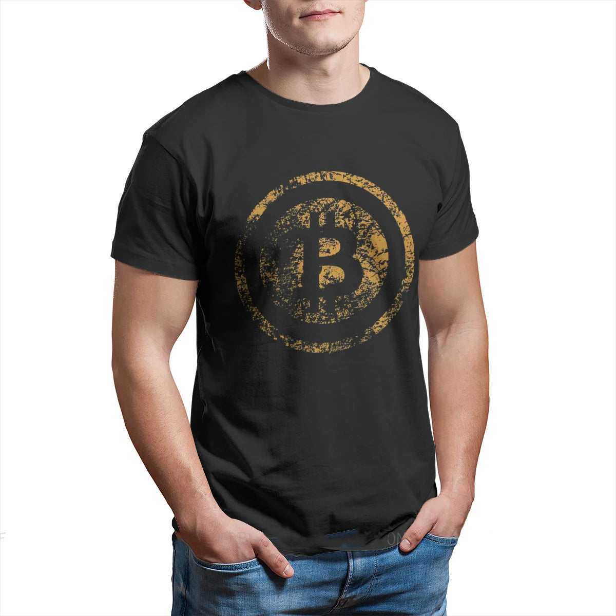 Manga Gothic Clothing Vintage Goth Vintage Bitcoin Logo Grunge T-Shirt Essential Tshirt Men Oversized T Shirt Casual Tee