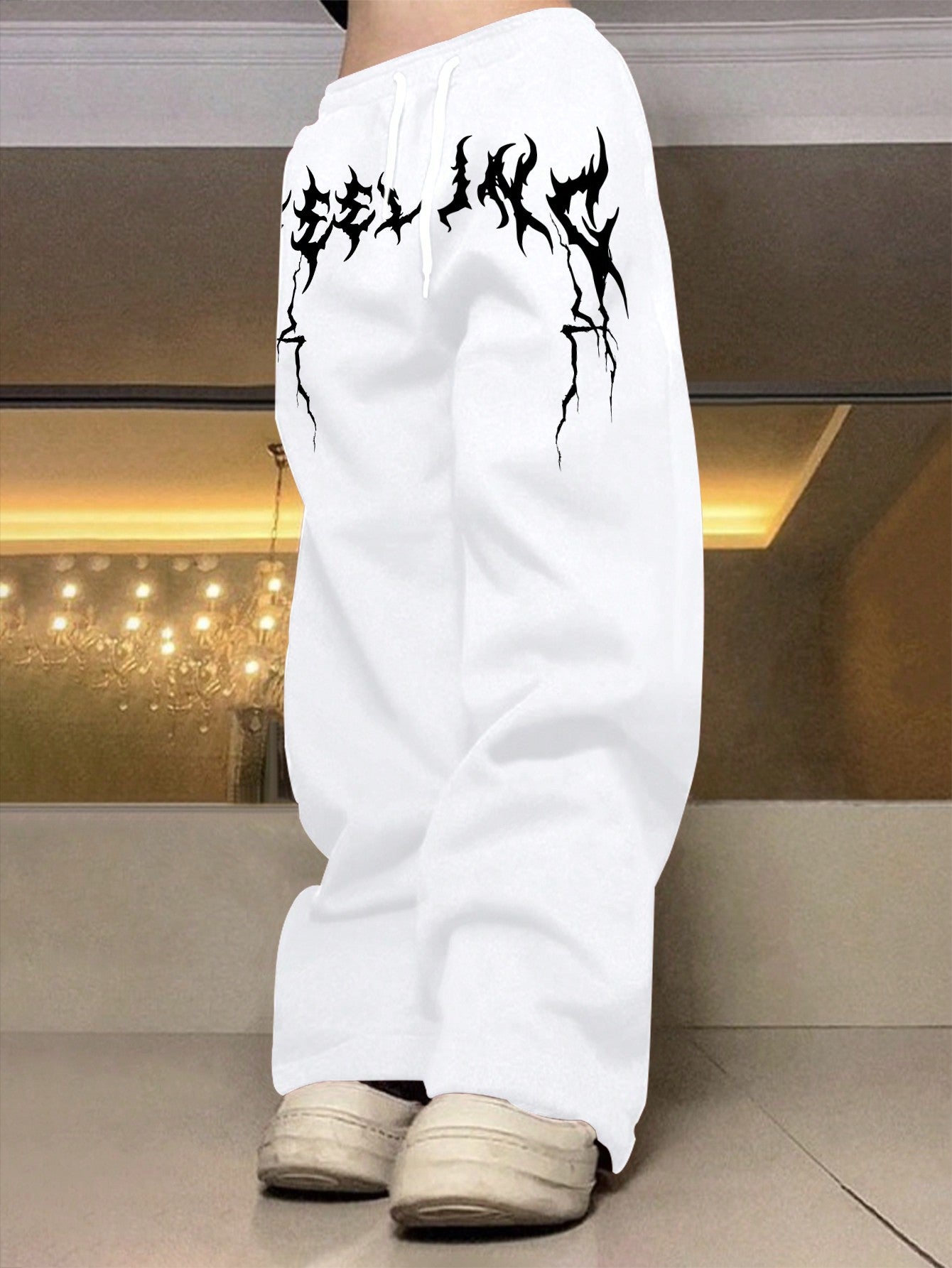 Manfinity EMRG Men'S Drawstring Waist Letter Printed Jogger Pants