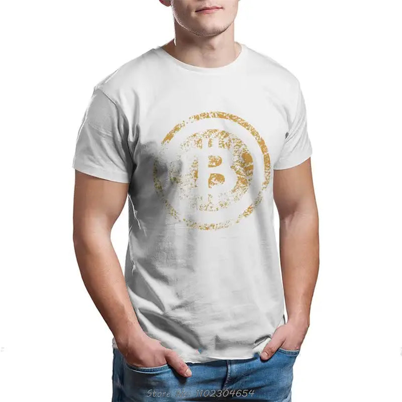 Manga Gothic Clothing Vintage Goth Vintage Bitcoin Logo Grunge T-Shirt Essential Tshirt Men Oversized T Shirt Casual Tee