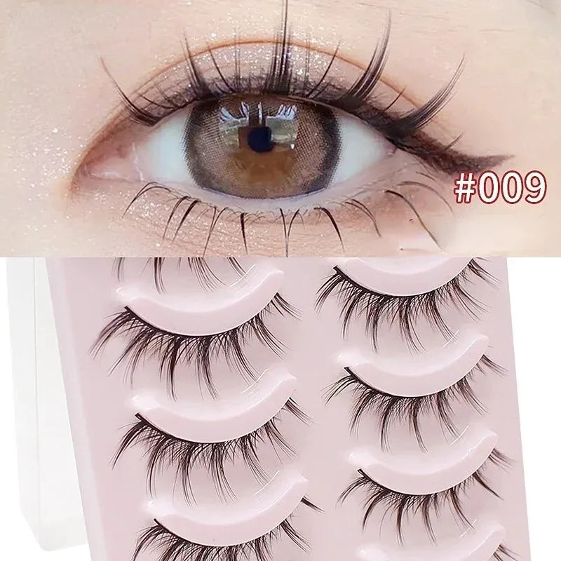 5 Pairs New Natural Manga Lashes Soft Eyelashes Thick False Eye Lashes Manga Daily Dating Makeup Eyelashes Lashes Wispy