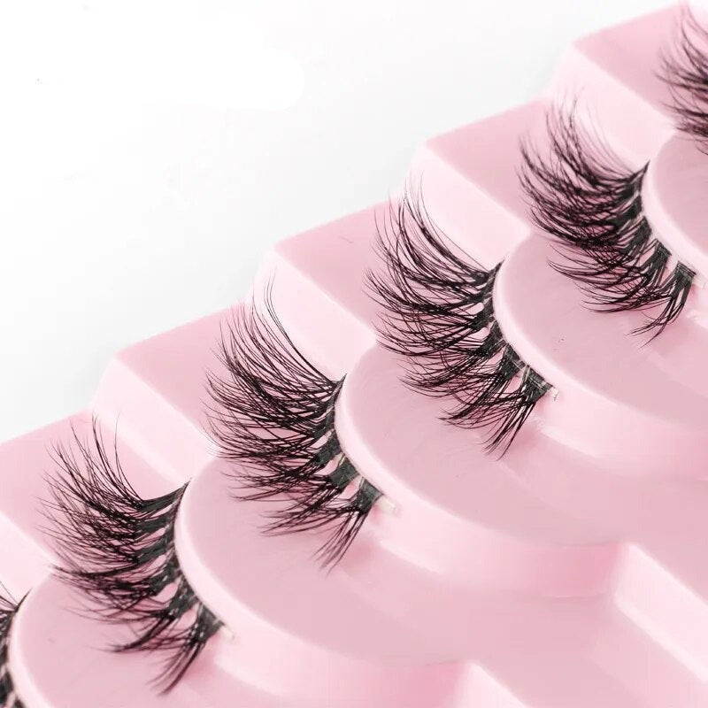 Half Fake Eyelashes 5/10 Half Lashes Soft Natural Cat Eye Lashes Makeup Tool Extension Fluffy Faux Cils Maquiagem Half Lashes