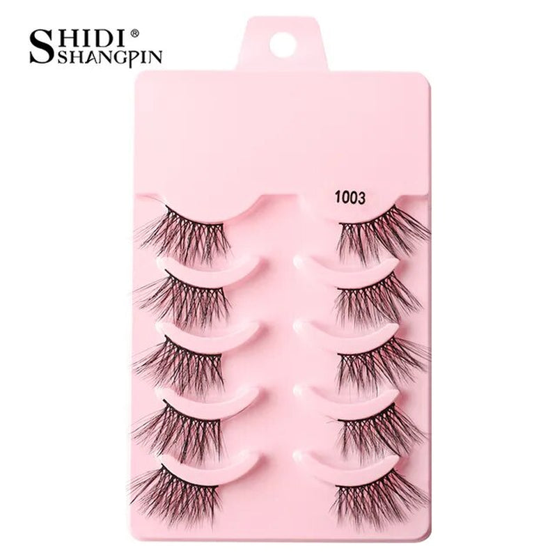 Half Fake Eyelashes 5/10 Half Lashes Soft Natural Cat Eye Lashes Makeup Tool Extension Fluffy Faux Cils Maquiagem Half Lashes