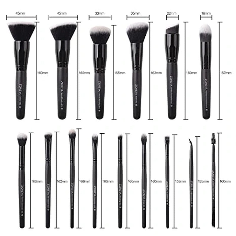 15 Pcs Luxury Balck Makeup Brushes Set Tools Professional Brushes Foundation Powder Eyeliner Eyeshadow Make up Brushes