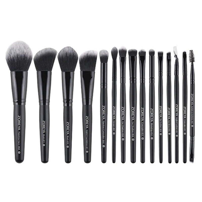 15 Pcs Luxury Balck Makeup Brushes Set Tools Professional Brushes Foundation Powder Eyeliner Eyeshadow Make up Brushes